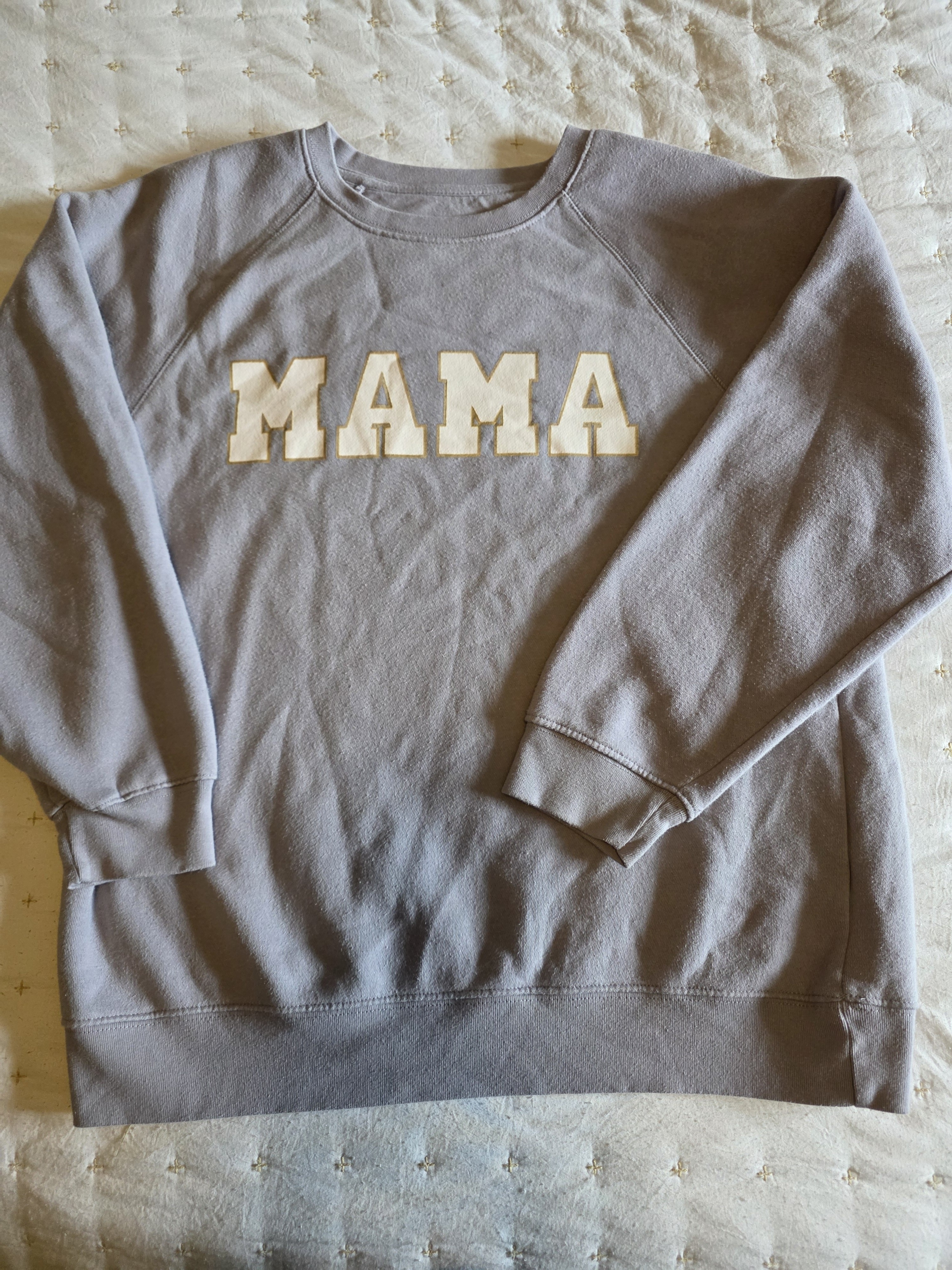 Gray 'Mama' Crewneck Sweatshirt - Cozy Everyday Pullover